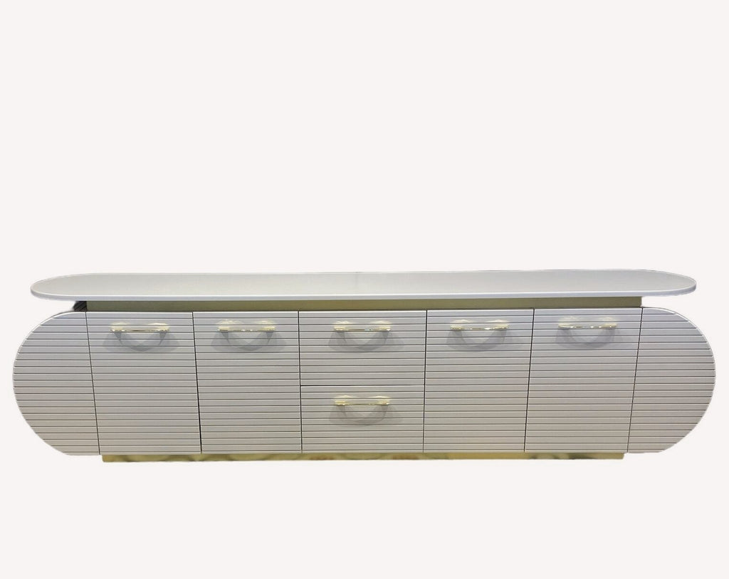 Las Vegas long ribbed media console with drawers