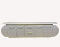 Las Vegas long ribbed media console with drawers