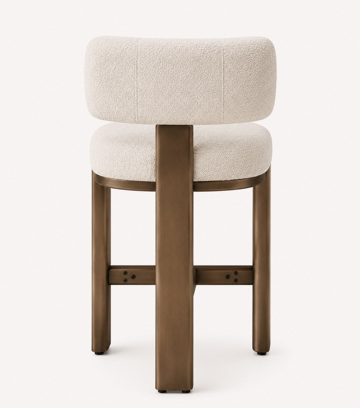 Celine bouclé counter stool with bronze legs