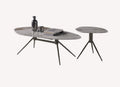 Space organic marble look coffee table and side table on slender legs