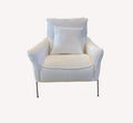 Polly ivory bouclé lounge chair with flared arms