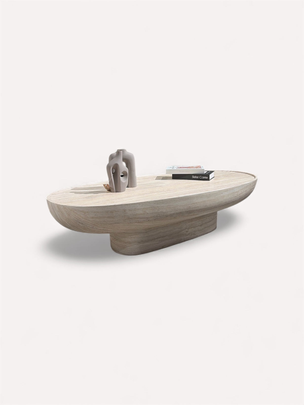 Folio sculptural fiberglass coffee table