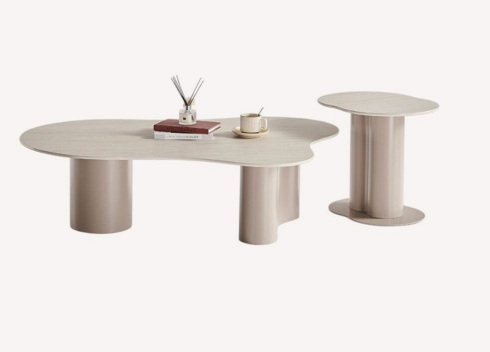 Picanto cream cloud shaped coffee table and side table
