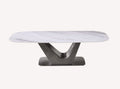 Vivian white marble look coffee table on V shaped base