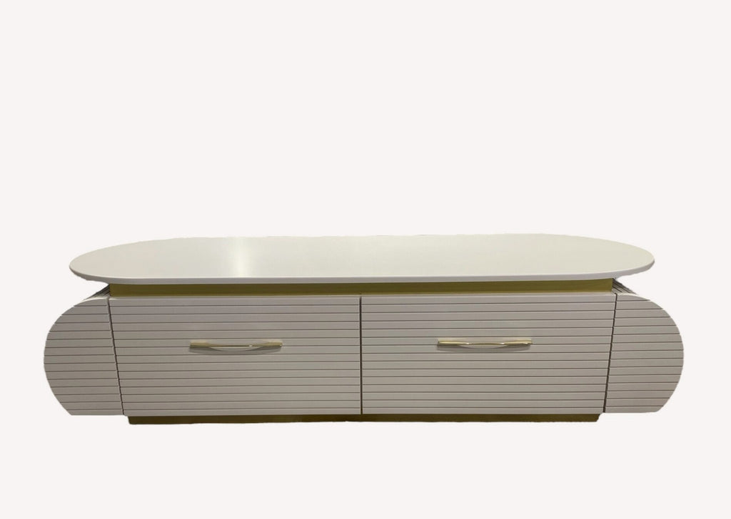 Las Vegas ribbed coffee table with drawers