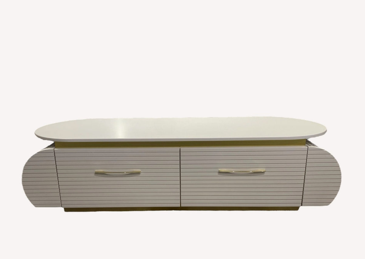 Las Vegas ribbed coffee table with drawers