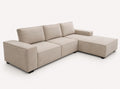 May rounded stone tone chaise sofa