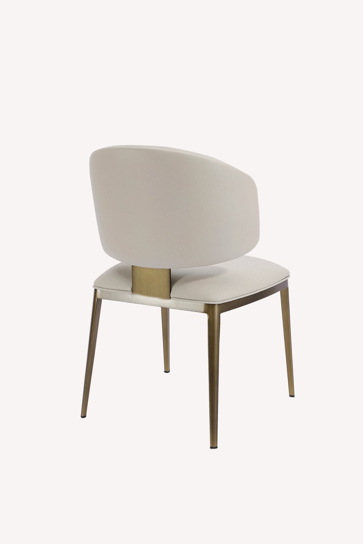 Leni vegan leather dining chair with brushed gold legs, view 2