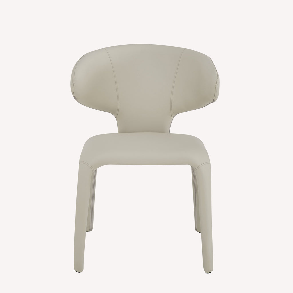 Icon one piece molded vegan leather dining chair, view 2