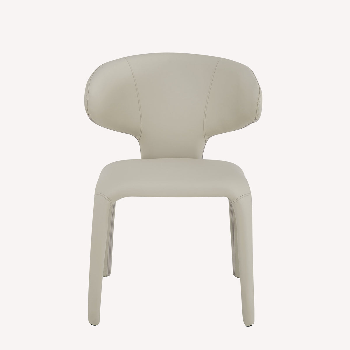 Icon one piece molded vegan leather dining chair, view 2