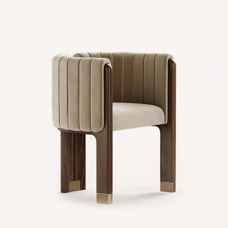 Nili solid wood and upholstered dining chair, view 2