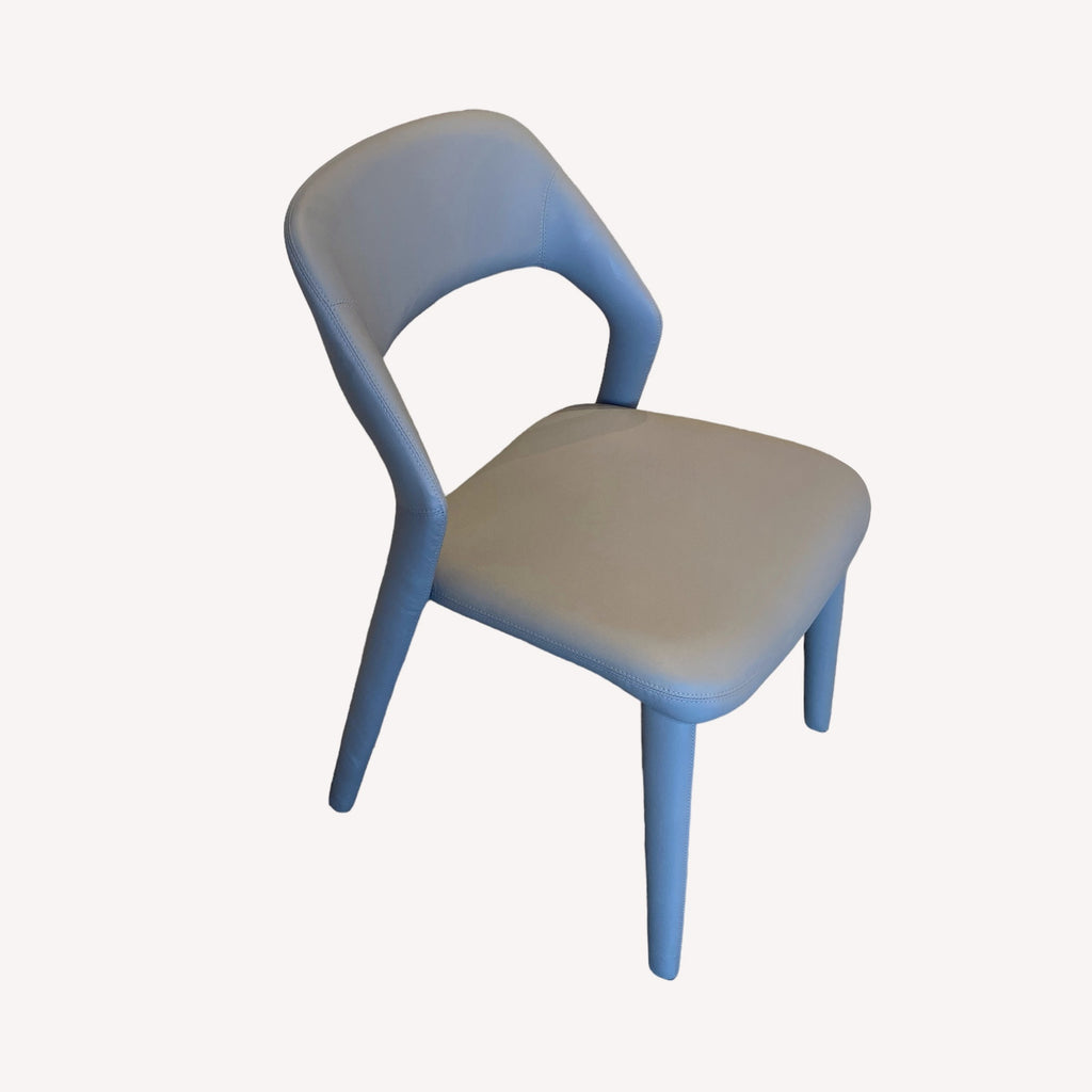 Kai slate blue open back dining chair, view 2