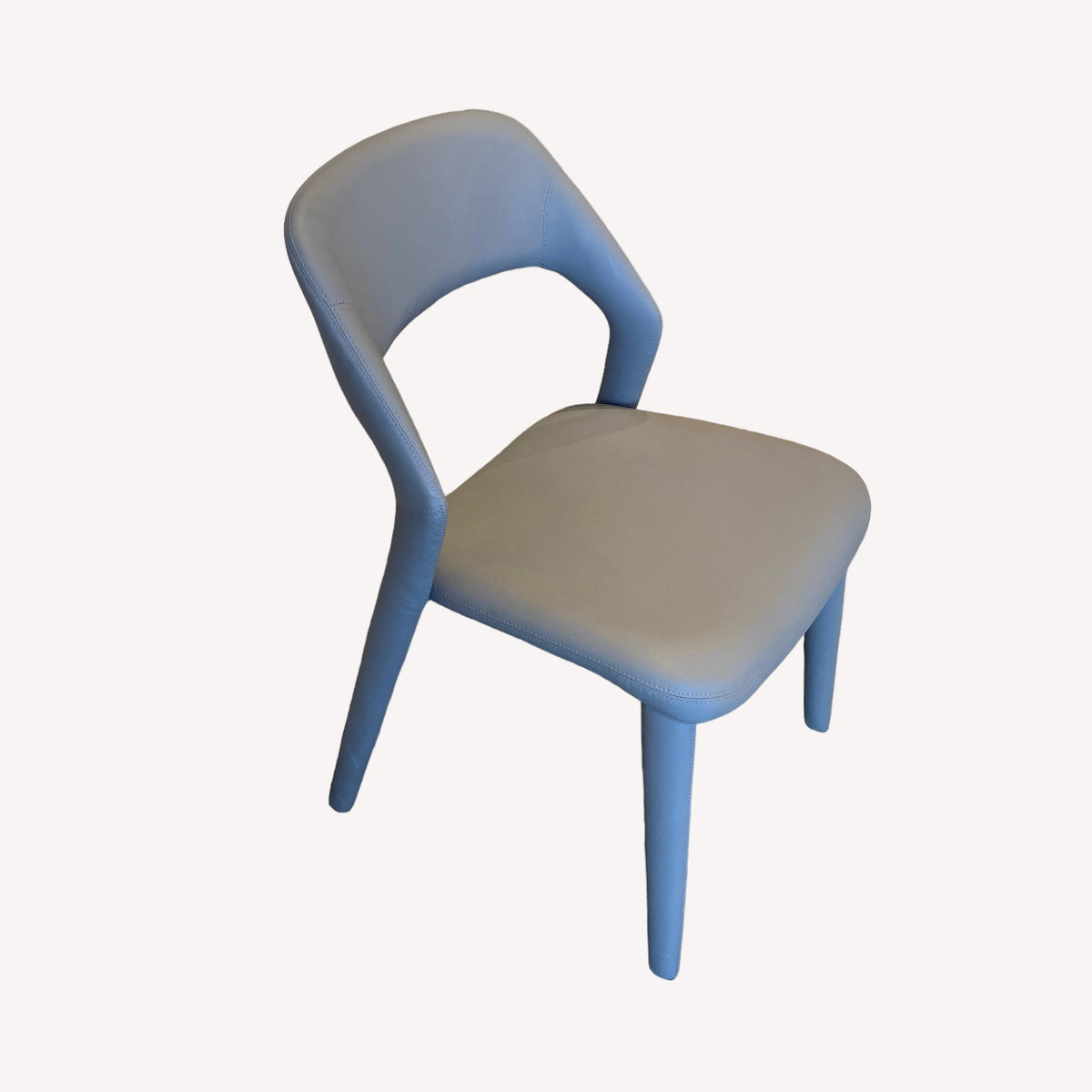 Kai slate blue open back dining chair, view 2