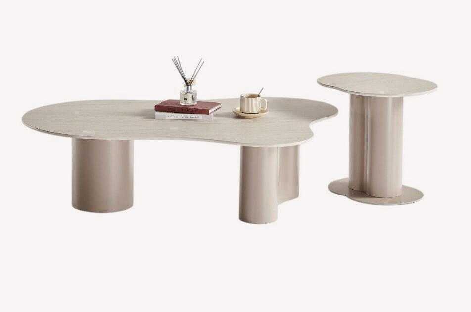 Picanto cream cloud shaped coffee table and side table, view 2