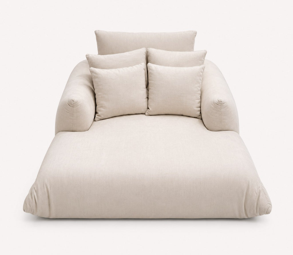 Pouf wide low lounge chaise with oversized cushions, view 2