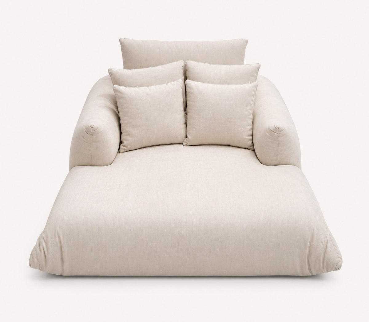 Pouf wide low lounge chaise with oversized cushions, view 2