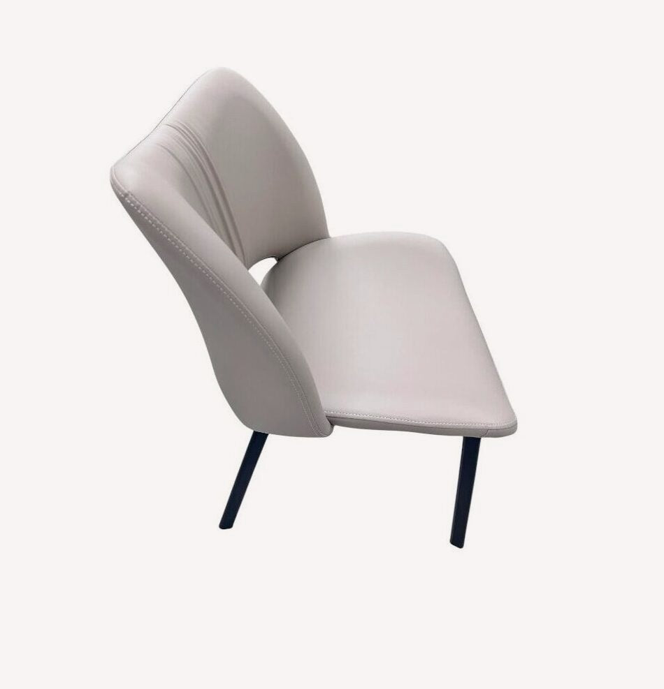 Moran light gray dining chair with butterfly shaped back, view 2