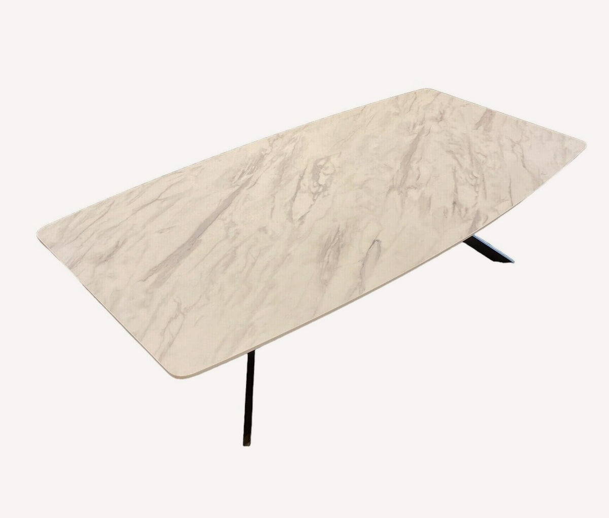 Mali marble look coffee table on slim black legs, view 2