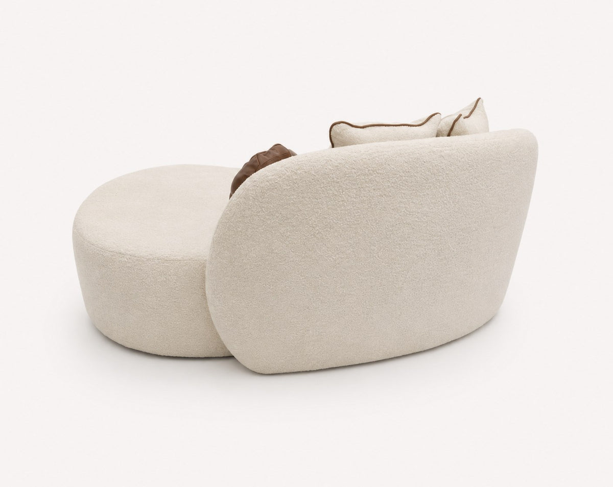 Kesarit amorphous light bouclé loveseat, view 2