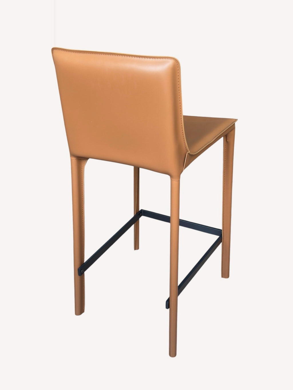 Anna camel vegan leather counter stool, view 2