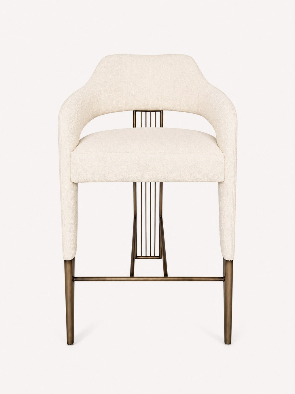 Dorian counter stool with stainless steel back accent, view 2
