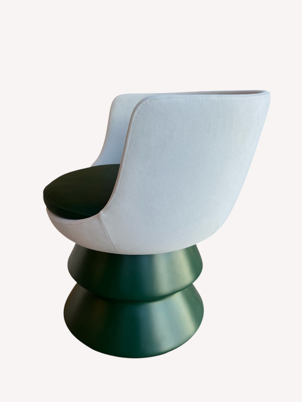 Toscana sculptural chair with round seat on dramatic base, view 2