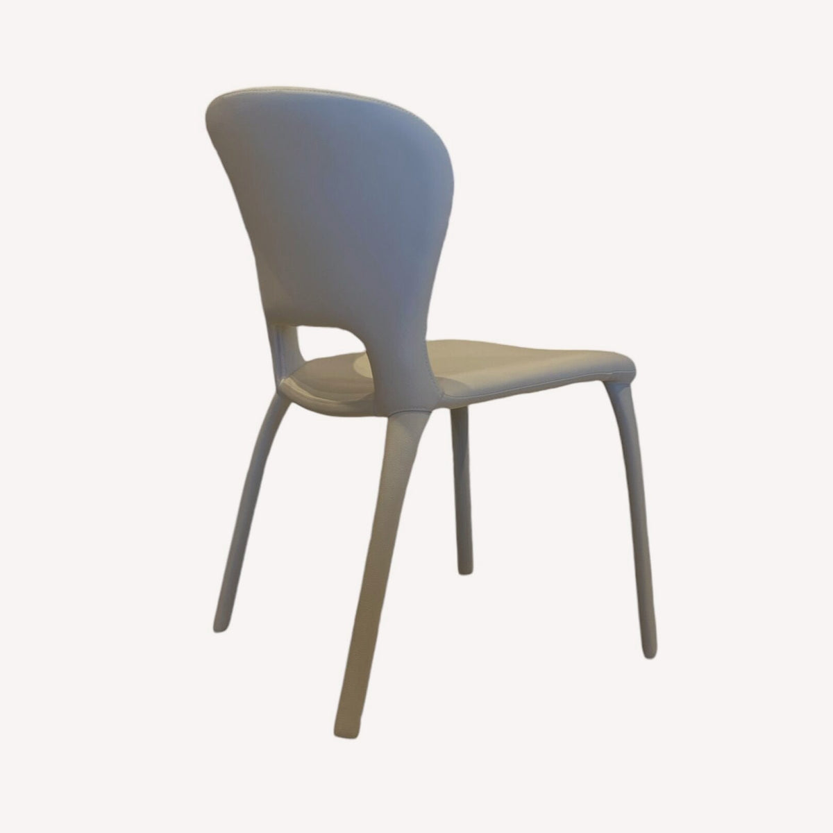 Adele light gray fully upholstered dining chair, view 2