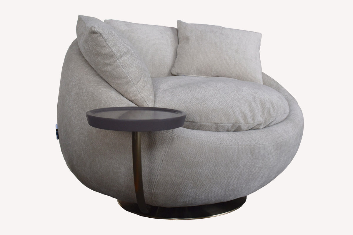 Life swivel chair with matching gray side table, view 2