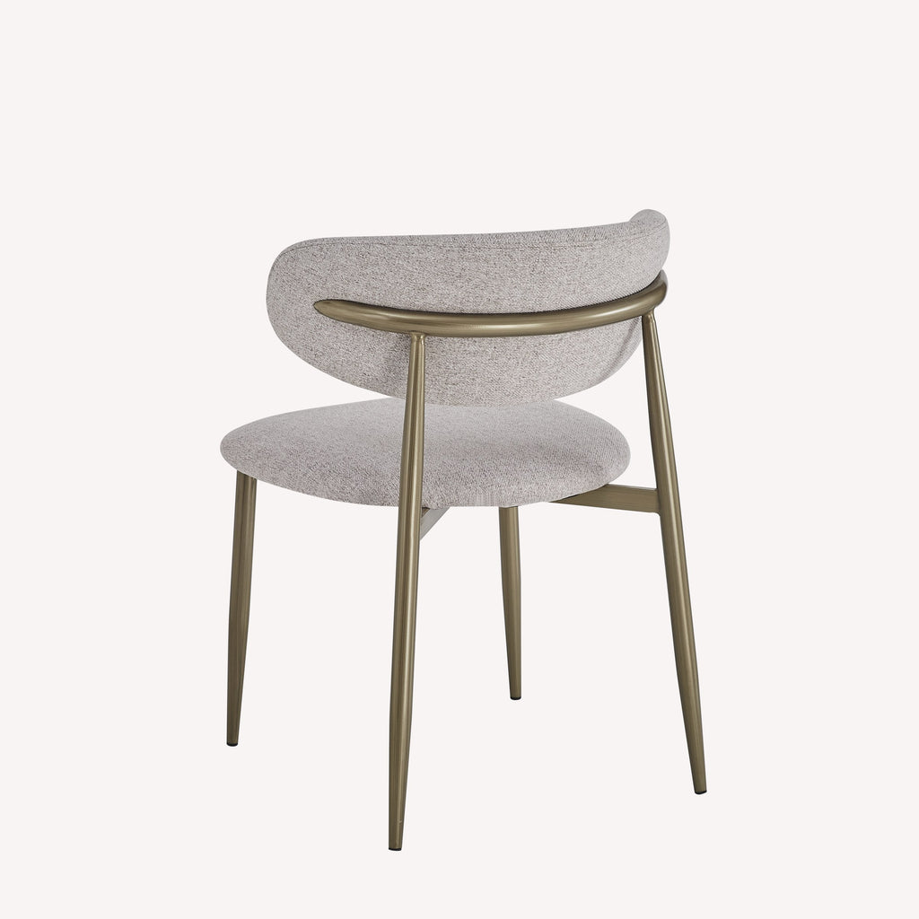 Dori upholstered dining chair with brushed bronze legs, view 2