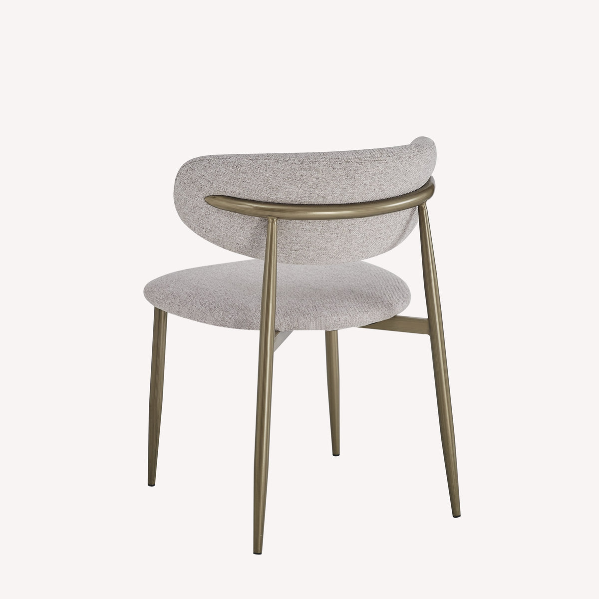 Dori upholstered dining chair with brushed bronze legs, view 2