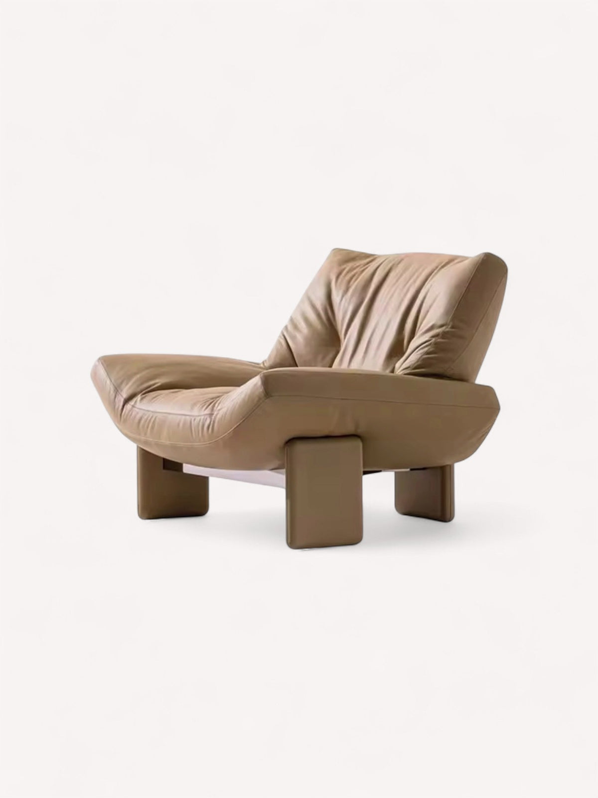Emmi sculptural accent chair on stainless steel base, view 2