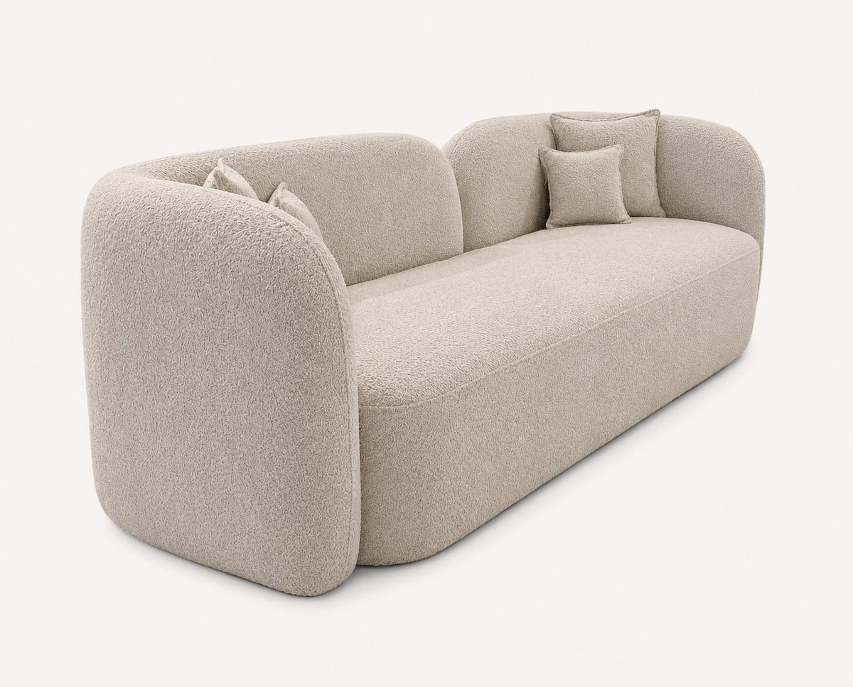 Panda organic rounded sofa with wide arms, view 2