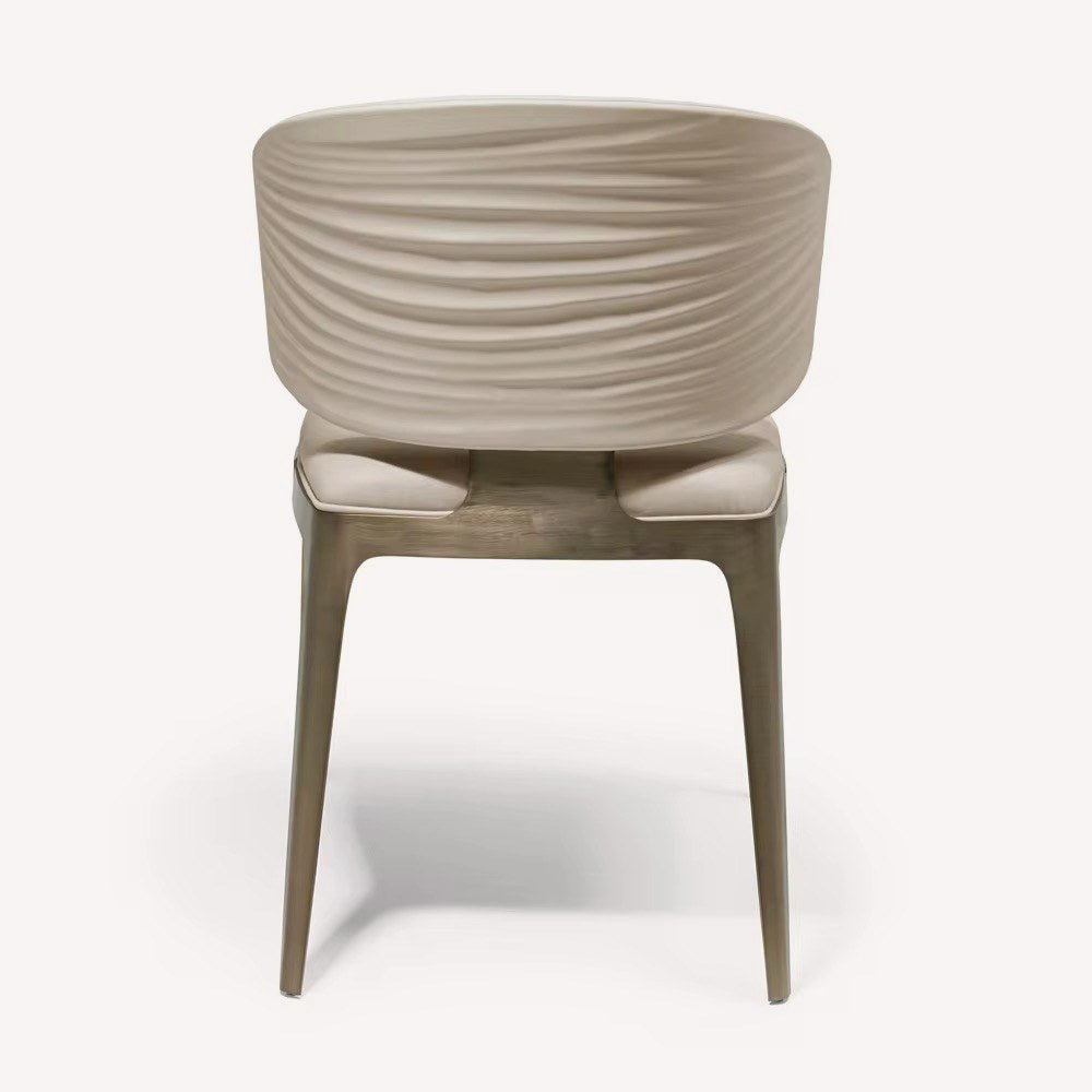 Diamond sahara vegan leather dining chair with brushed gold legs, view 2