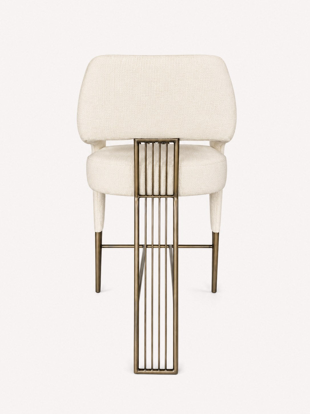 Dorian counter stool with stainless steel back accent, view 3