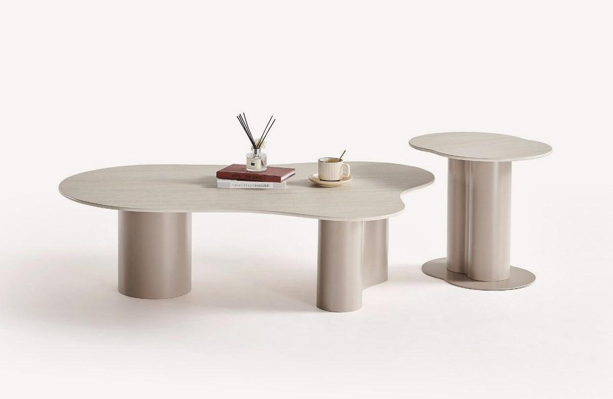Picanto cream cloud shaped coffee table and side table, view 3