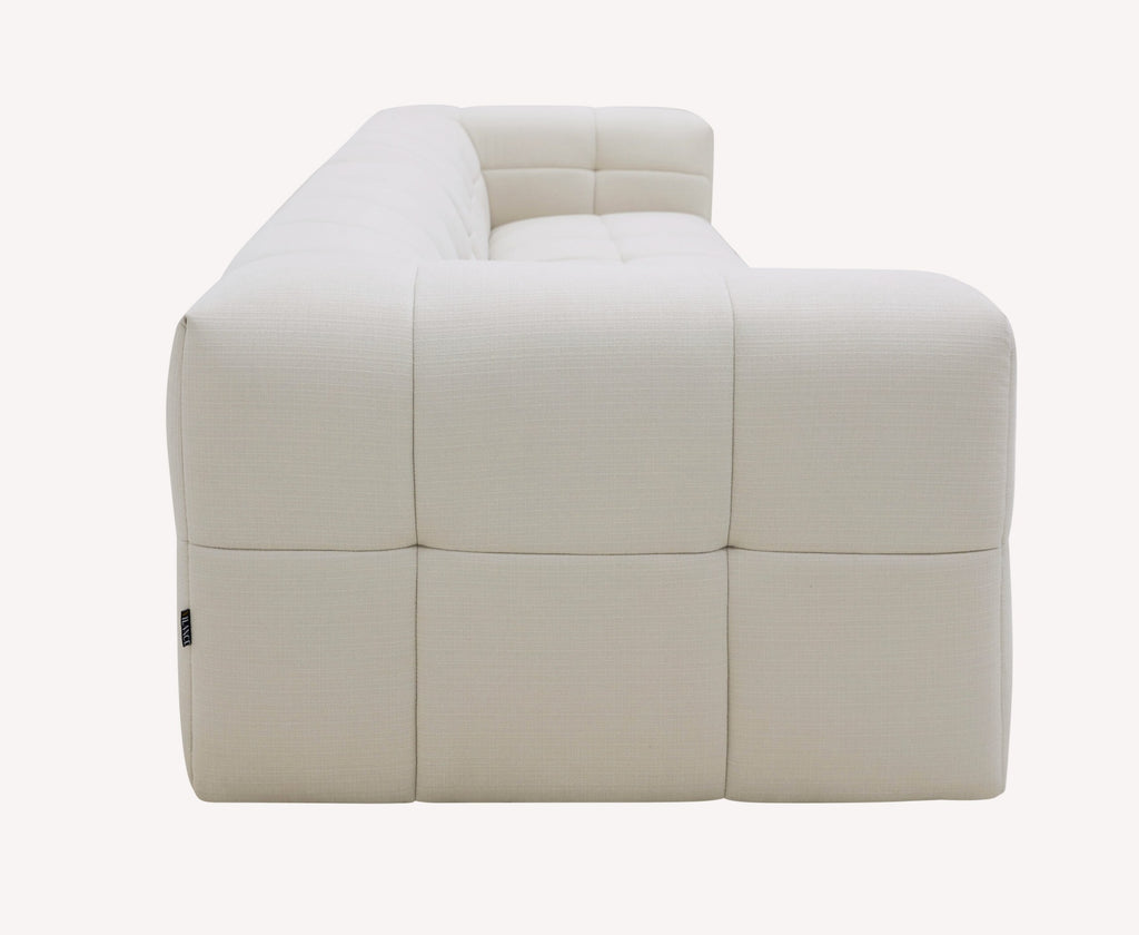V2075 cream biscuit tufted sofa, view 3