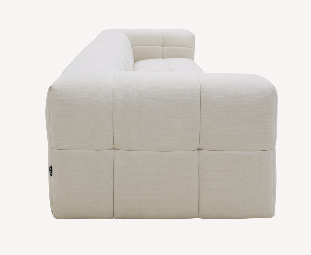 V2075 cream biscuit tufted sofa, view 3