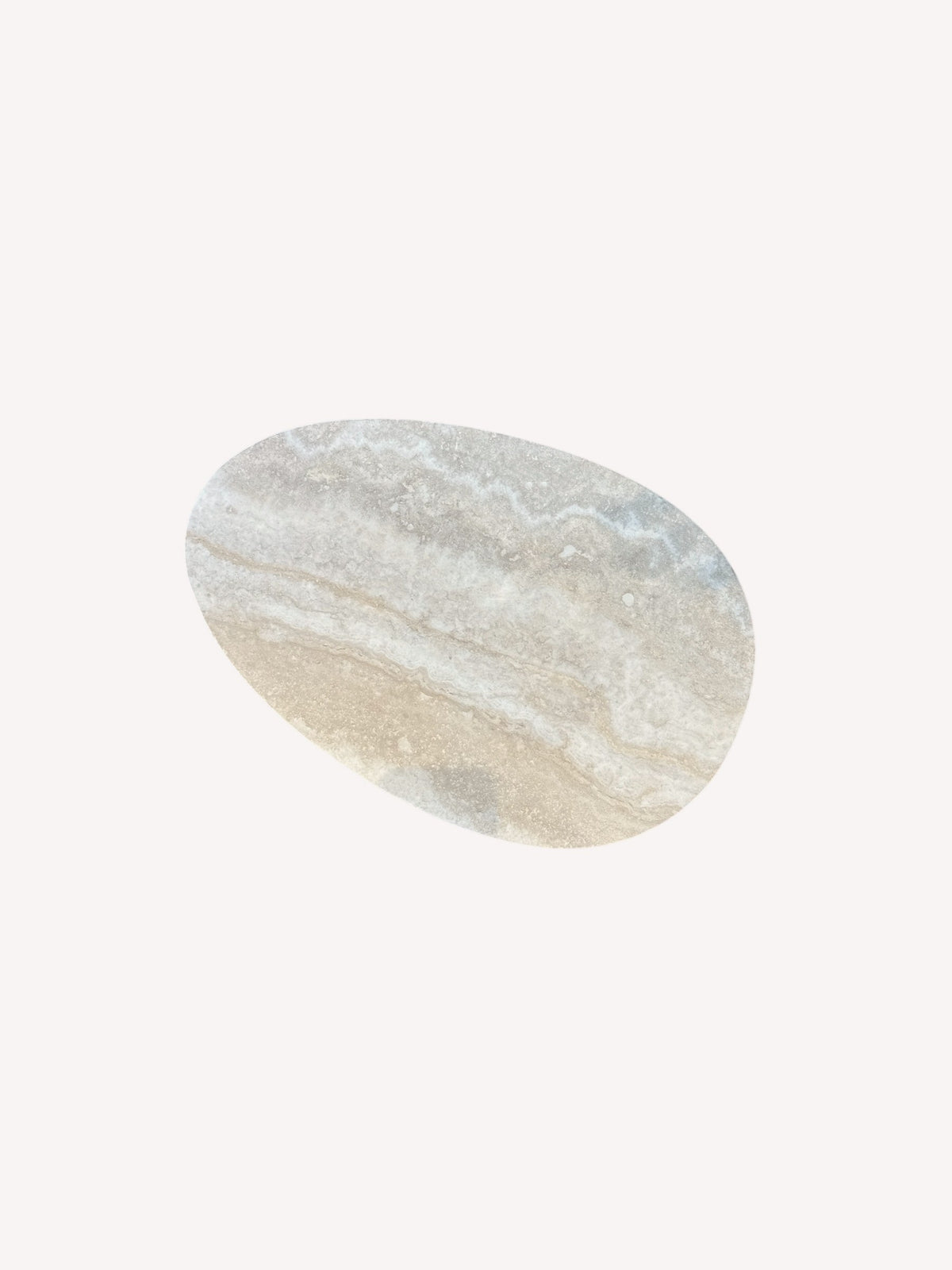 Milano travertine look sculptural side table, view 3