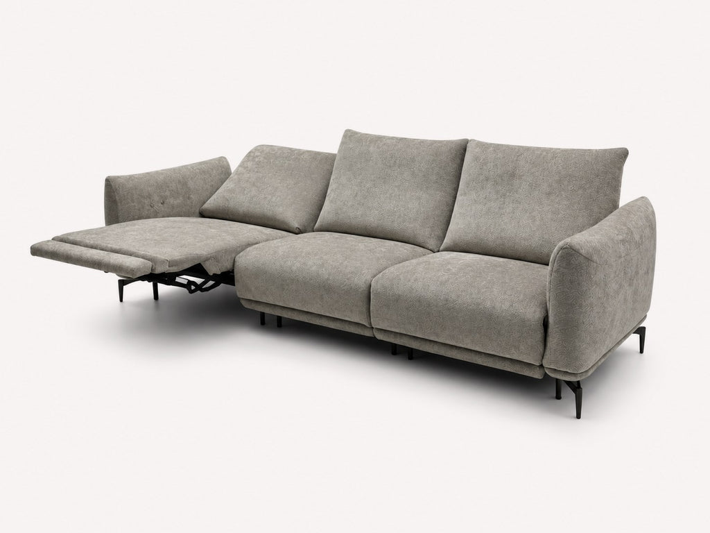 Dreamliner modern power reclining sofa on metal legs, view 3