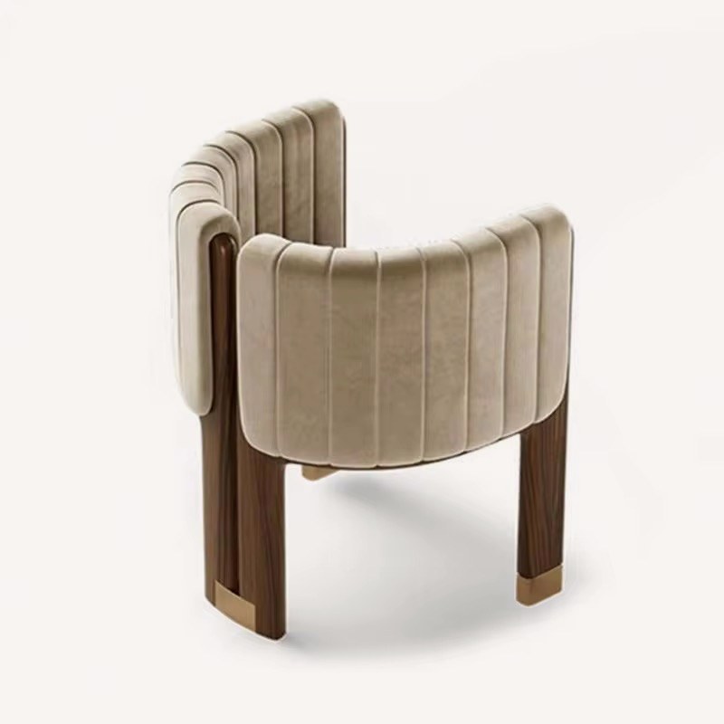 Nili solid wood and upholstered dining chair, view 3
