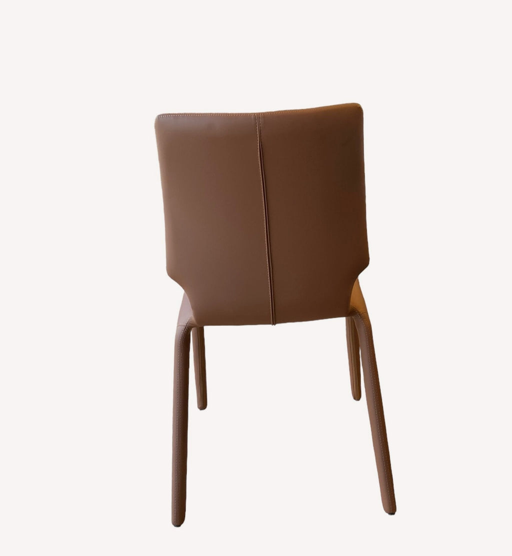 Lee cognac fully wrapped dining chair, view 3