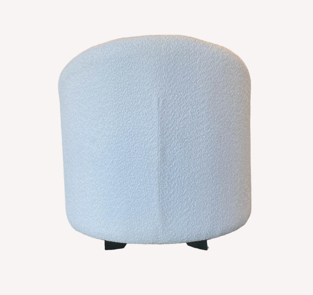 Kesarit rounded ivory bouclé lounge chair, view 3