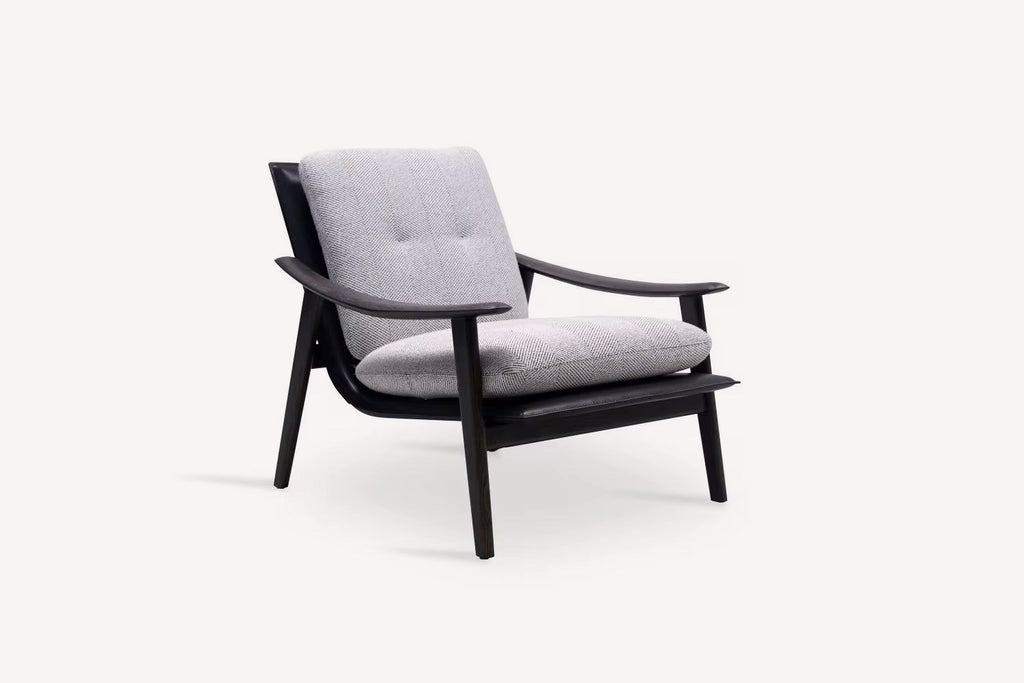Sierra round rocking lounge chair with dark shell and plush cushions, view 3