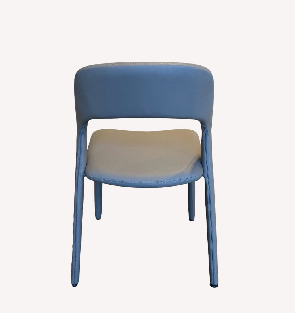 Kai slate blue open back dining chair, view 3