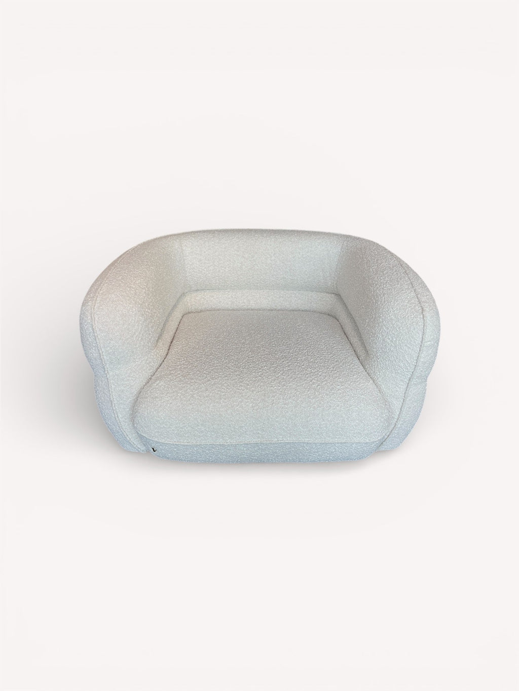 Mykonos oversized rounded lounge chair in light bouclé, view 3