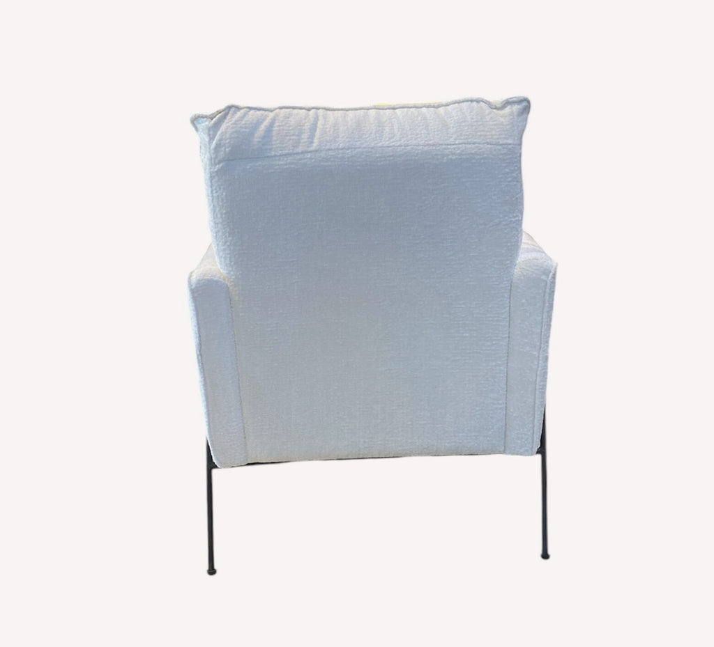 Polly ivory bouclé lounge chair with flared arms, view 3