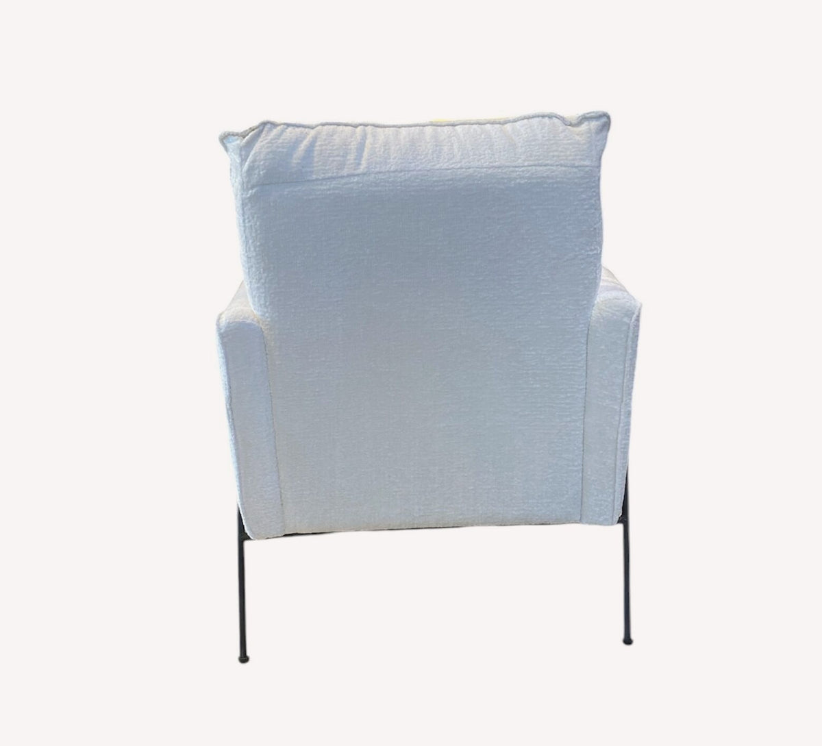 Polly ivory bouclé lounge chair with flared arms, view 3
