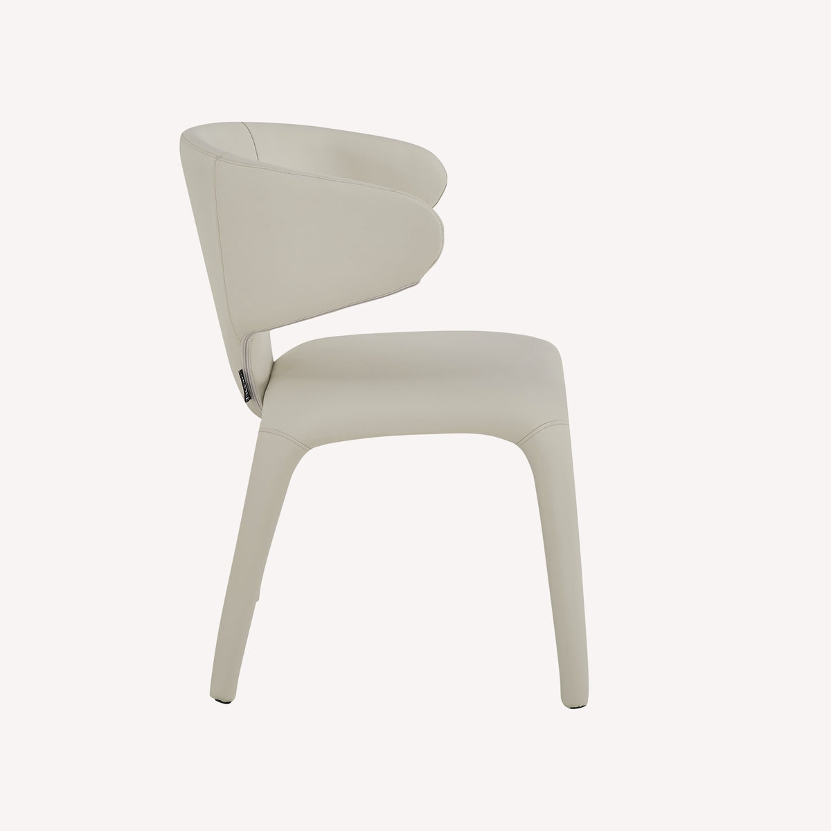 Icon one piece molded vegan leather dining chair, view 3