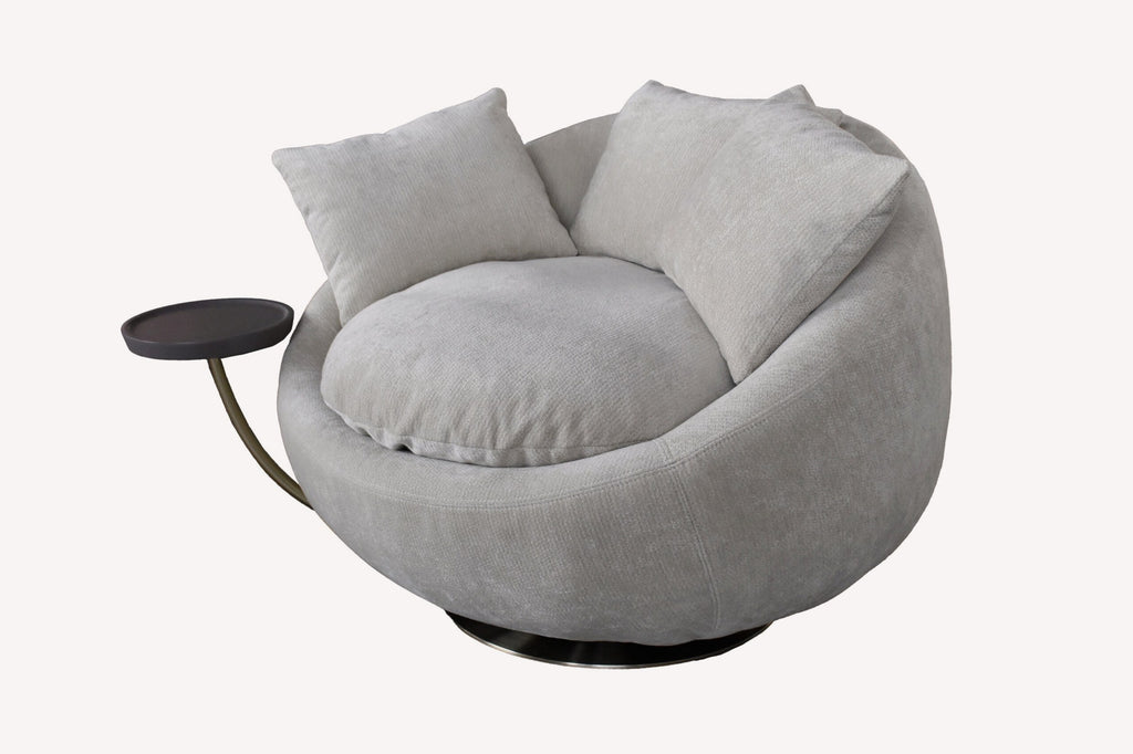 Life swivel chair with matching gray side table, view 3