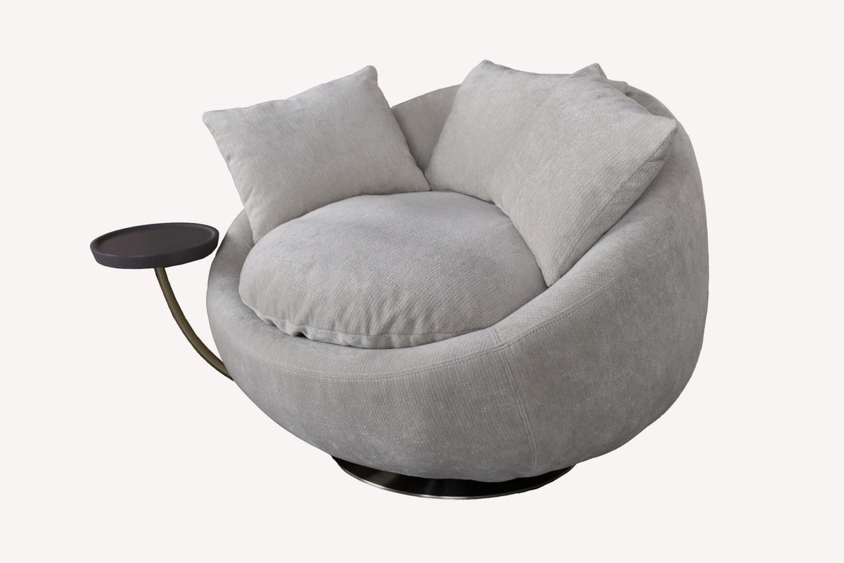 Life swivel chair with matching gray side table, view 3